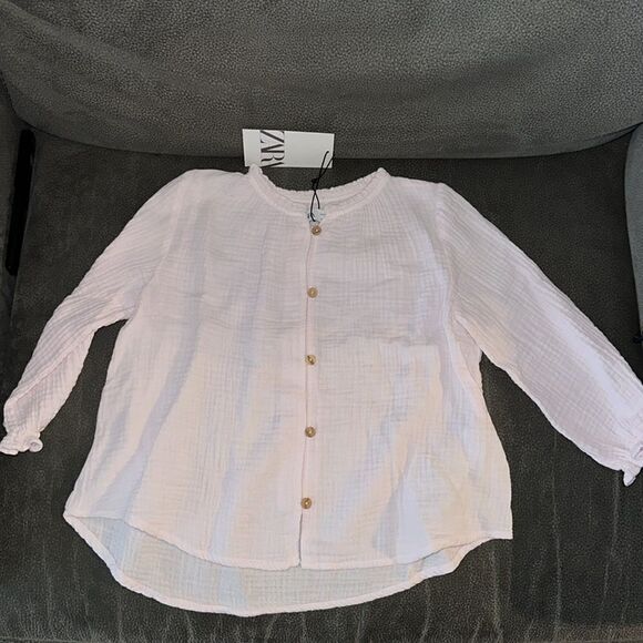 ZARA Kids | Pink | OVERSIZED TEXTURED BLOUSE - Picture 6 of 6